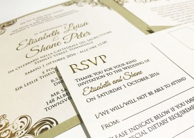 Gold Wedding invitations