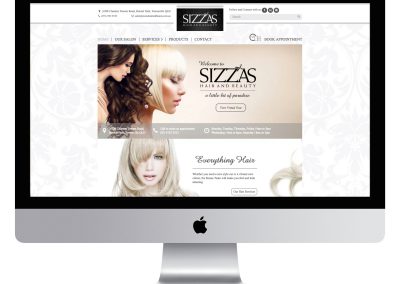 Sizzas Hair Salon Web Design